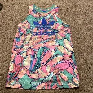 Unique adidas originals dress, jersey material with liner, size M, banana print